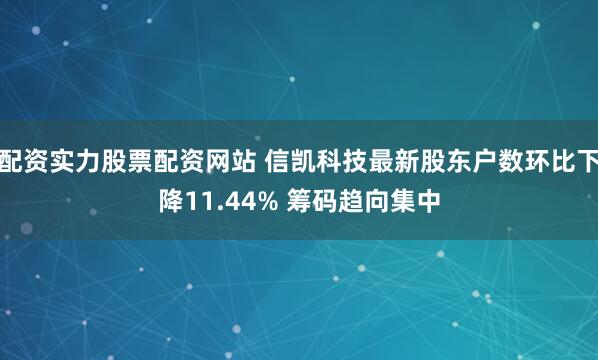 配资实力股票配资网站 信凯科技最新股东户数环比下降11.44% 筹码趋向集中